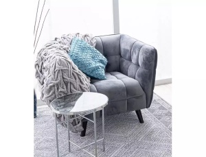 FOTOLIU CONFORTABIL STIL CASTELLO 1, GRI BLUVEL 14/WENGE, TAPITERIE DIN CATIFEA SI PICIOARE DIN LEMN - Img 3