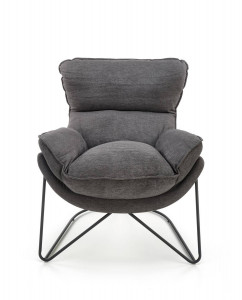 FOTOLIU CONFORTABIL VOLKER, GRI/NEGRU, TAPITERIE DIN STOFA SI PICIOARE DIN METAL, STIL MODERN - Img 3