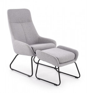 FOTOLIU CU TABURET BOLERO GRI/NEGRU STIL MODERN HALMAR - Img 2
