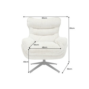FOTOLIU CU TABURET, CLOUD ROTATIV 360 GRADE, MATERIAL TEXTIL BEJ SI CADRUL METALIC, ARTIM GROUP SELECTION - Img 5