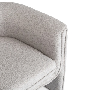 FOTOLIU DEOSEBIT, ARTIM MEBLE, REALIZAT DIN MATERIAL BOUCLE GRI SI METAL, STIL MODERN - Img 5