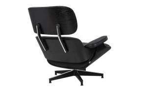 FOTOLIU EXCLUSIVIST LOUNGE HM NEGRU, PIELE NATURALA ITALIANA SI LEMN DE FRASIN, STIL EAMES - Img 2