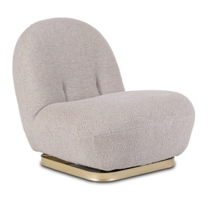 FOTOLIU LIVING ROTATIV SONNY, REALIZAT DIN METAL SI TEXTIL BOUCLE, CULOARE GRI/AURIU, ARTIM MEBLE