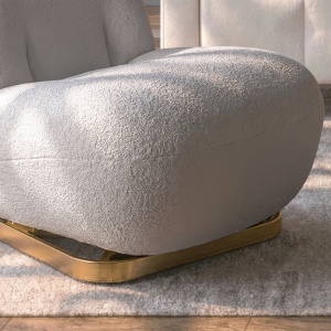 FOTOLIU LIVING ROTATIV SONNY, REALIZAT DIN METAL SI TEXTIL BOUCLE, CULOARE GRI/AURIU, ARTIM MEBLE - Img 11