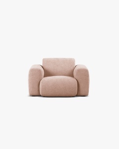 FOTOLIU LOUNGE MOLINO, 100X108, ROZ PUDRAT, CU TAPITERIE DIN TEXTIL BOUCLE BALOO, MICADONI