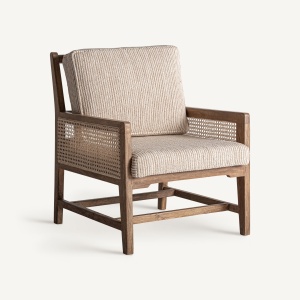 FOTOLIU ROMARAND 35200, BEJ SI NATURAL, CONFECTIONAT DIN RACHITA, MDF SI LEMN DE MANGO, STIL MODERN