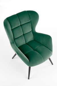 FOTOLIU TYRION, VERDE INCHIS/NEGRU, TAPITERIE DIN CATIFEA SI PICIOARE DIN METAL, STIL MODERN - Img 3