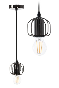 Lampă de plafon suspendată lucioasa neagra strălucitoare APP595-1CP - Img 1