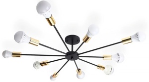 Lampă păianjen 10 Negru Auriu APP503-10C - Img 1