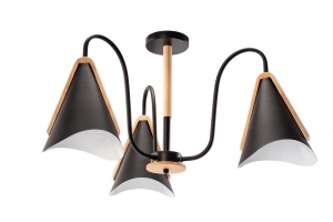 Lampa scandinavă cu trei brațe, neagră, APP605-3C - Img 3