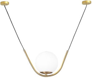 Lampă suspendată Minge de sticlă aurie APP689-1CP