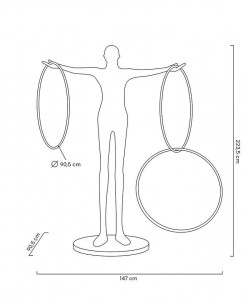 LAMPADAR EXCLUSIVIST 223CM, HUMAN CIRCULO, FIBRA DE STICLA SI LED - Img 2