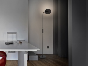 LAMPADAR VOLTA, CU TELECOMANDA 172 CM, NEGRU/OPAL, DIN METAL SI ACRIL, STIL MODERN - Img 2