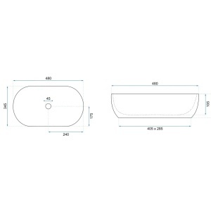 LAVOAR PE BLAT AMELIA WARM 48 CM, DIN CERAMICA, CALITATE SUPERIOARA, REA - Img 2