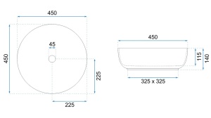 LAVOAR REA ELMA, GRI MAT, 45 CM, DIN CERAMICA, CALITATE SUPERIOARA - Img 5