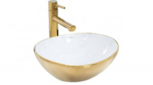 LAVOAR REA SOFIA, ALB/AURIU, 41 CM, DIN CERAMICA, CALITATE SUPERIOARA - Img 4