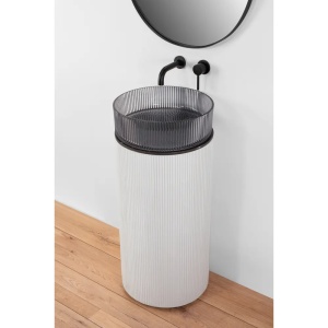 LAVOAR STATIV INGRID GREY, 88 CM, GRI/TRANSPARENT, DIN CERAMICA, CALITATE SUPERIOARA - Img 6