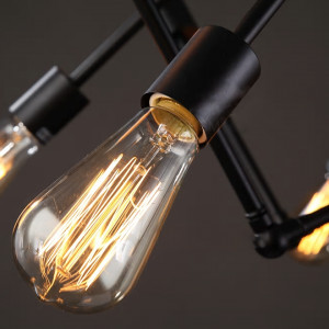 LUSTRA CU 12 BECURI APP258-12C, NEGRU, DIN METAL DE INALTA CALITATE, STIL MODERN, TU - Img 4