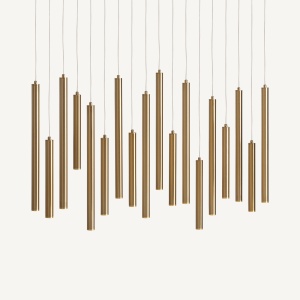 LUSTRA DEOSEBITA FINN 105CM, DIN METAL DE CULOARE BRONZ, DESIGN MODERN