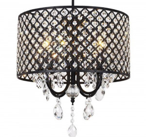 LUSTRA GLAMOR BLACK APP616-4CP, 43 cm, NEGRU, DIN METAL SI CRISTALE, STIL MODERN, TU - Img 6