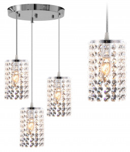 LUSTRA GLAMOR CRYSTAL APP731-3CPR, 27x103 cm, ARGINTIU, DIN METAL DE INALTA CALITATE SI CRISTALE, STIL MODERN, TU