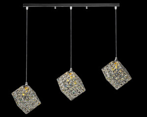 LUSTRA GLAMOR CUBE APP723-3CP, 12X12 cm, CROM ARGINTIU, DIN METAL CROMAT SI STICLA, STIL MODERN, TU - Img 2