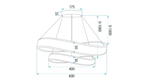 LUSTRA LED, ARTIM 063, 60CM, DIN METAL SI LED - Img 5