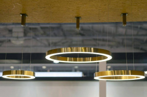 LUSTRA LED RING SLIM 60, CONFECTIONATA DIN METAL, AURIU, STIL MODERN - Img 2