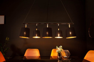 LUSTRA, LEVELS 100CM, NEGRU/AURIU, DESIGN MODERN - Img 3