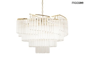 LUSTRA LUMA 80, AURIE, CONFECTIONATA DIN METAL SI STICLA, STIL MODERN - Img 2