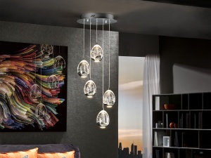 LUSTRA/PLAFONIERA ROCIO, 30 CM, CROM/TRANSPARENT, DIN STICLA SI METAL, SCHULLER