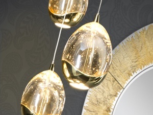 LUSTRA/PLAFONIERA ROCIO, SCHULLER, 25 CM, AURIU/SAMPANIE, DIN STICLA SI METAL, STIL MODERN - Img 3