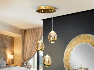 LUSTRA/PLAFONIERA ROCIO, SCHULLER, 25 CM, AURIU/SAMPANIE, DIN STICLA SI METAL, STIL MODERN