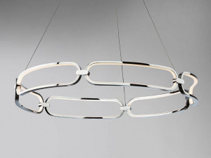 LUSTRA/PLAFONIERA SCHULLER, COLETTE, CU TELECOMANDA, 80CM, CROM/OPAL, DIN ALUMINIU SI SILICON, STIL MODERN - Img 3
