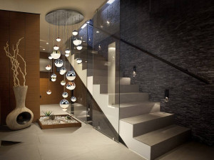 LUSTRA/PLAFONIERA SPHERE, CONECTARE BLUETOOTH, 150/300 CM, CROM/ALAMA/CUPRU, DIN METAL SI POLICARBONAT, STIL MODERN - Img 1