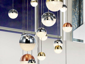 LUSTRA/PLAFONIERA SPHERE, CONECTARE BLUETOOTH, 150/500 CM, CROM/ALAMA/CUPRU, DIN METAL SI POLICARBONAT, STIL MODERN - Img 5