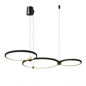 LUSTRA RING 3 LED, APP752-30-40-50, 110x97 cm, NEGRU SI AURIU, DIN METAL DE INALTA CALITATE, STIL MODERN, TU - Img 2