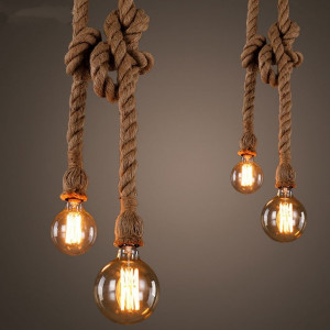 LUSTRA ROPE APP419-2CP, 100 cm, NEGRU SI MARO/NATURAL, DIN FRANGHIE/TEXTIL SI METAL, STIL MODERN, TU - Img 6