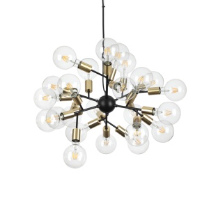 LUSTRA SPARK SP24, NEGRU/ALAMA, DIN METAL SI STICLA, STIL MODERN