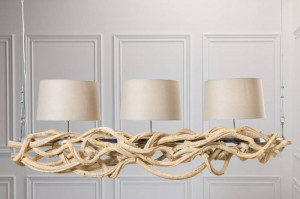 LUSTRA SUSPENDATA 165CM, VIGGINE, DIN LEMN RECICLAT, DESIGN RUSTIC - Img 3