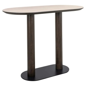 MASA DE BAR RITZ, 214080, CONFECTIONATA DIN LEMN, TRAVERTIN, METAL SI MDF, BEJ/MARO/NISIPIU, STIL MODERN