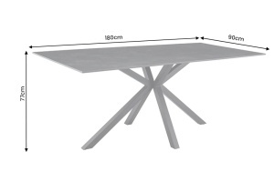 MASA DE DINING GALAXIE 180CM, DIN METAL SI CERAMICA, CULOARE GRI/NEGRU, INVICTA INTERIOR - Img 4