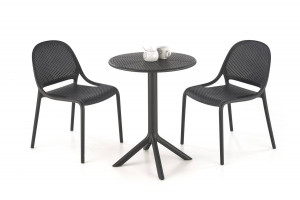MASA DE GRADINA/TERASA CALVO, NEAGRA, DIN POLIPROPILENA, STIL MODERN
