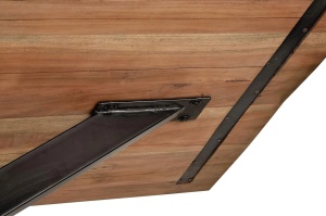 MASA DE SUFRAGERIE VICTORIA 200CM, PENTRU 8 PERSOANE, REALIZATA DIN LEMN DE SALCAM SI METAL, CULOARE NATUR/NEGRU, GINER Y COLOMER - Img 7