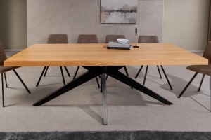 MASA DE SUFRAGERIE, ZEUS 200CM, FURNIR LEMN DE STEJAR SI METAL, ASPECT NATUR, ARTIM GROUP SELECTION
