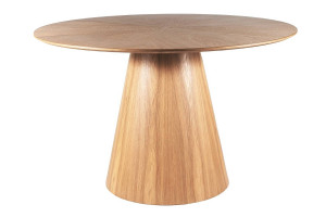 MASA DINING 120 CM, STEJAR, DIN MDF LAMINAT SI FURNIR NATURAL, STIL MODERN - Img 4