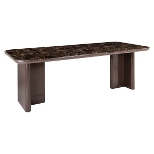 MASA DINING ALMUNDI, 230cm, LEMN, MDF SI CERAMICA, MARO, ASPECT DE MARMURA INFOLIAT, STIL MODERN