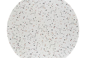 MASA DINING ARAMIS, 120 CM, ALB TERRAZZO/ALB, BLAT DIN MDF SI PICIOARE DIN METAL, STIL MODERN - Img 2