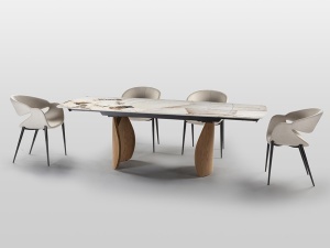 MASA DINING/BIROU EXTENSIBILA 1600CM, REALIZATA DIN METAL, STICLA SI CERAMICA, DESIGN MODERN, PRODUS DE LUX - Img 3