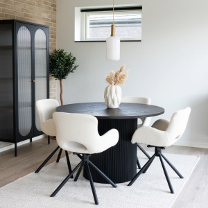 MASA DINING BOAVISTA ø120x75 cm, REALIZATA DIN MDF, CULOARE MARO INCHIS, HOUSE NORDIC - Img 2